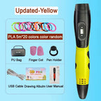 3D Pen With LCD Screen Compatible PLA Filament Toys 3D Drawing Printing Pen for Children DIY Christmas Birthday Gift