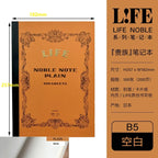 Japanese LIFE noble note section Notebook 100sheets Grid/Horizontal A4 A5 B4 B5 Pen Writing Notebook Office Stationery Supplies