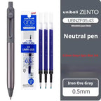 New Uni uniball Zento Flow Metal Rollerball Pen Aluminum Grip Gel Pens 0.5mm Water-Based Black Ink Ultra Smooth Writing Japan