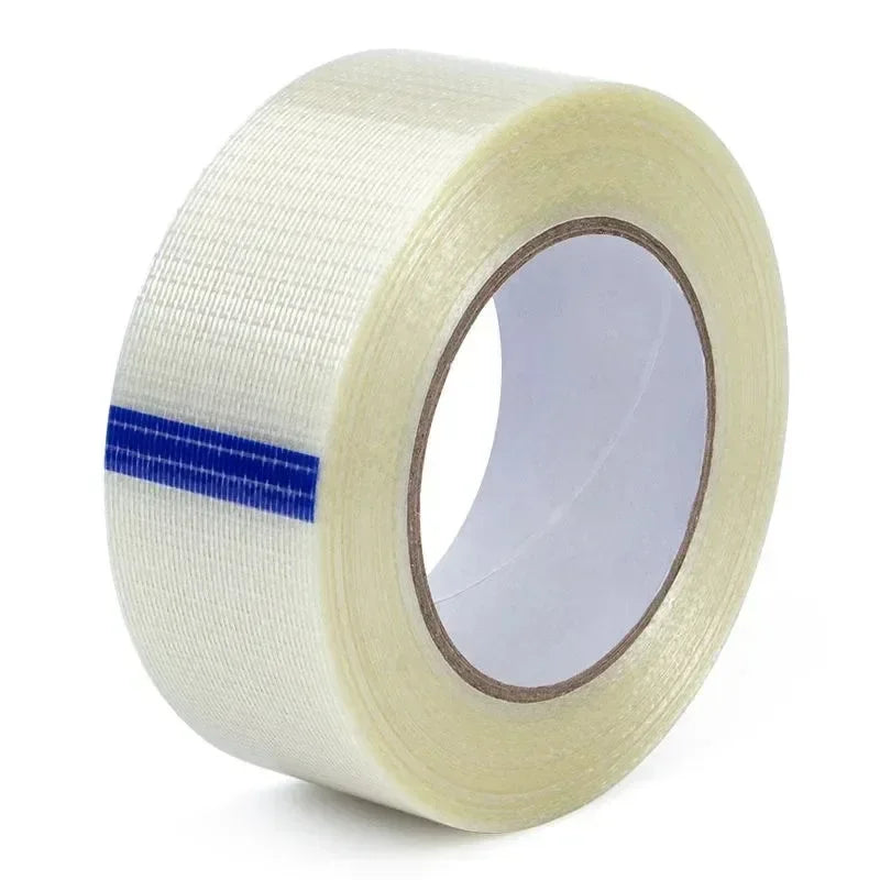 20M/Roll Adhesive Fiberglass Mesh Tape Transparent Waterproof Single Side Grid Tapes Heavy Duty Strapping Packing Fixed Tape