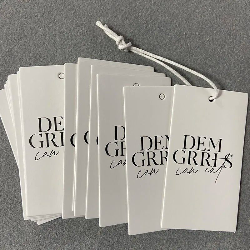 Customized Hang Tags Labels For Clothes Trademark Manufacture Clothing Paper Sewing Tag printed Tags