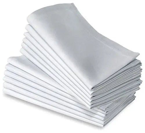 12pcs  100% COTTON RESTAURANT DINNER CLOTH LINEN WHITE 50x50cm PREMIUM HOTEL NAPKINS