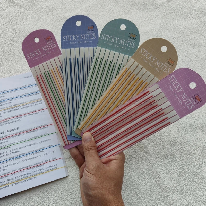 KindFuny 5 Packs Transparent Sticky Notes Self-Adhesive Reading Book Annotation Notepad Bookmarks Memo Pad Index Tabs Cute