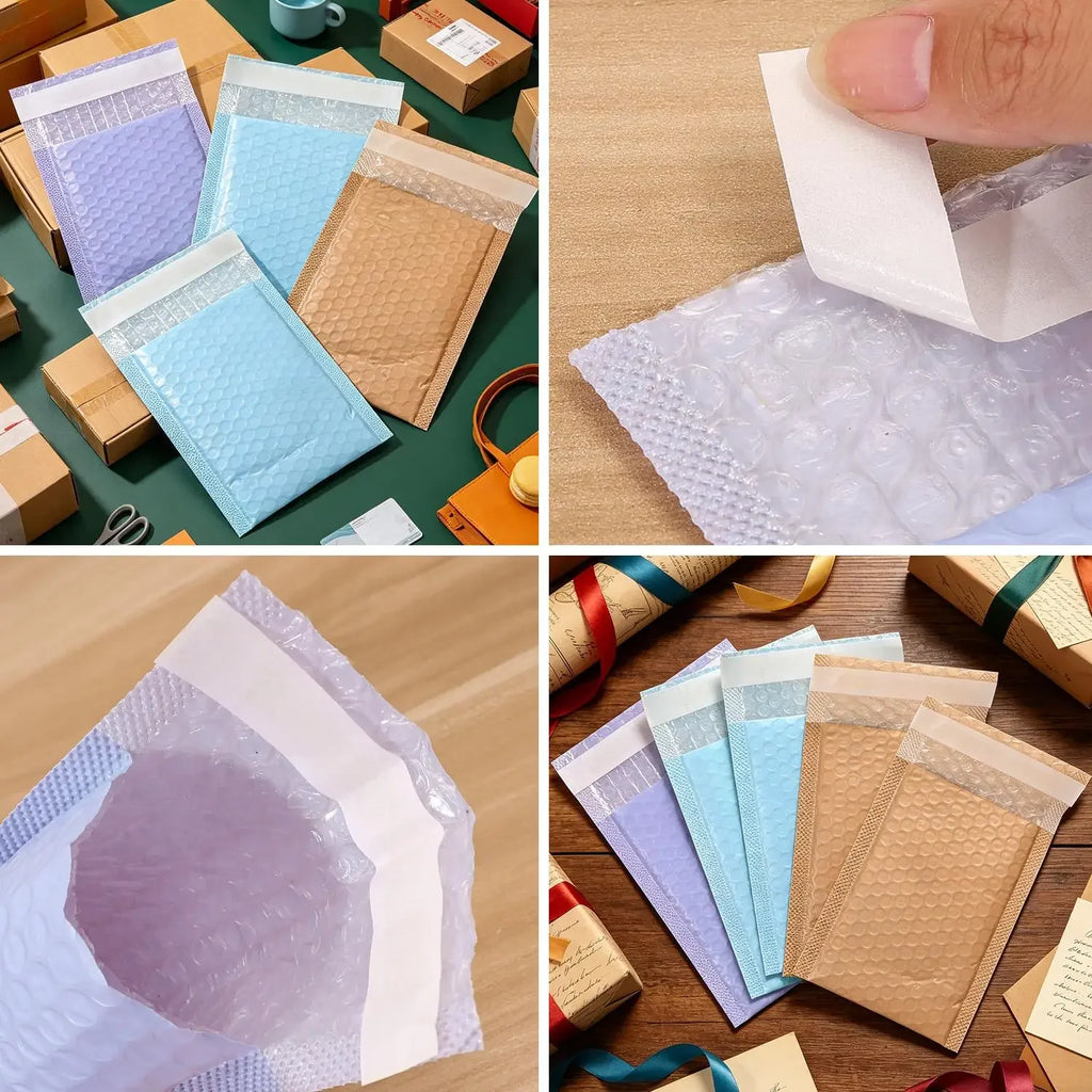 Self Adhesive Mailing Envelopes Bubble Padded Mailers 4 X 6 Inch Small Shipping Bags Waterproof Padded Envelopes for Packaging