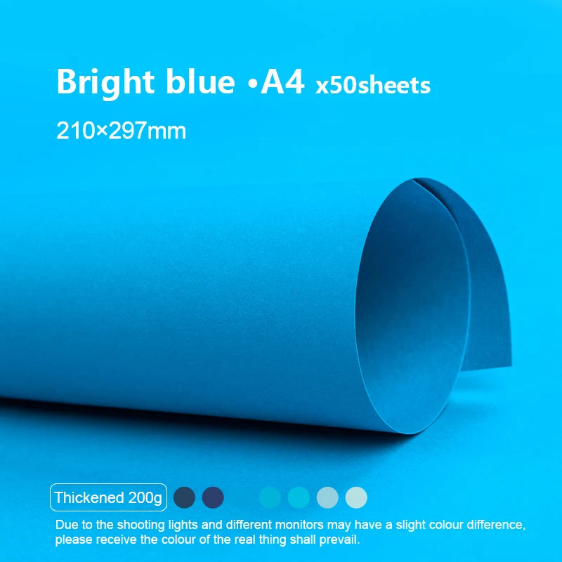 A4 Colored Cardstock 50sheets Thickened Hard Paper 200 gsm Card Stock Colorful Drawing Paper for DIY Art Card Making Scrapbook