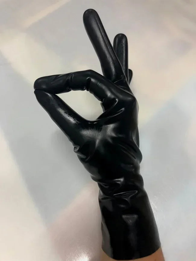 Latex Hooded Mask rubber  Restraints  fetish Gloves seamless  rubberman  Catsuit Fetish latex gloves rubber bodysuit