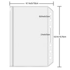 10PCS A6 Binder Pockets 6 Holes Cash Envelopes for Budgeting, Clear Zipper Folders for 6-Ring Binder, Waterproof PVC  Organizer