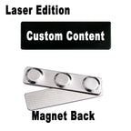 Stainless Steel Custom Name Tag with Pin Clip - Engraved Personalized Work Badge Business Identification Metal ID Name Plate