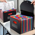 STONEGO Accordion Bag 13/25 Grid Three-side Sealed Flap Folder, Office Document Storage Bag, Durable and Waterproof Design