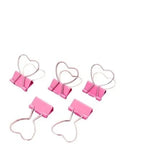 10PCS Binder Clip Heart Shape Metal Binder Clips Photos Tickets Notes Letter Paper Clip Office Study Binder Clips