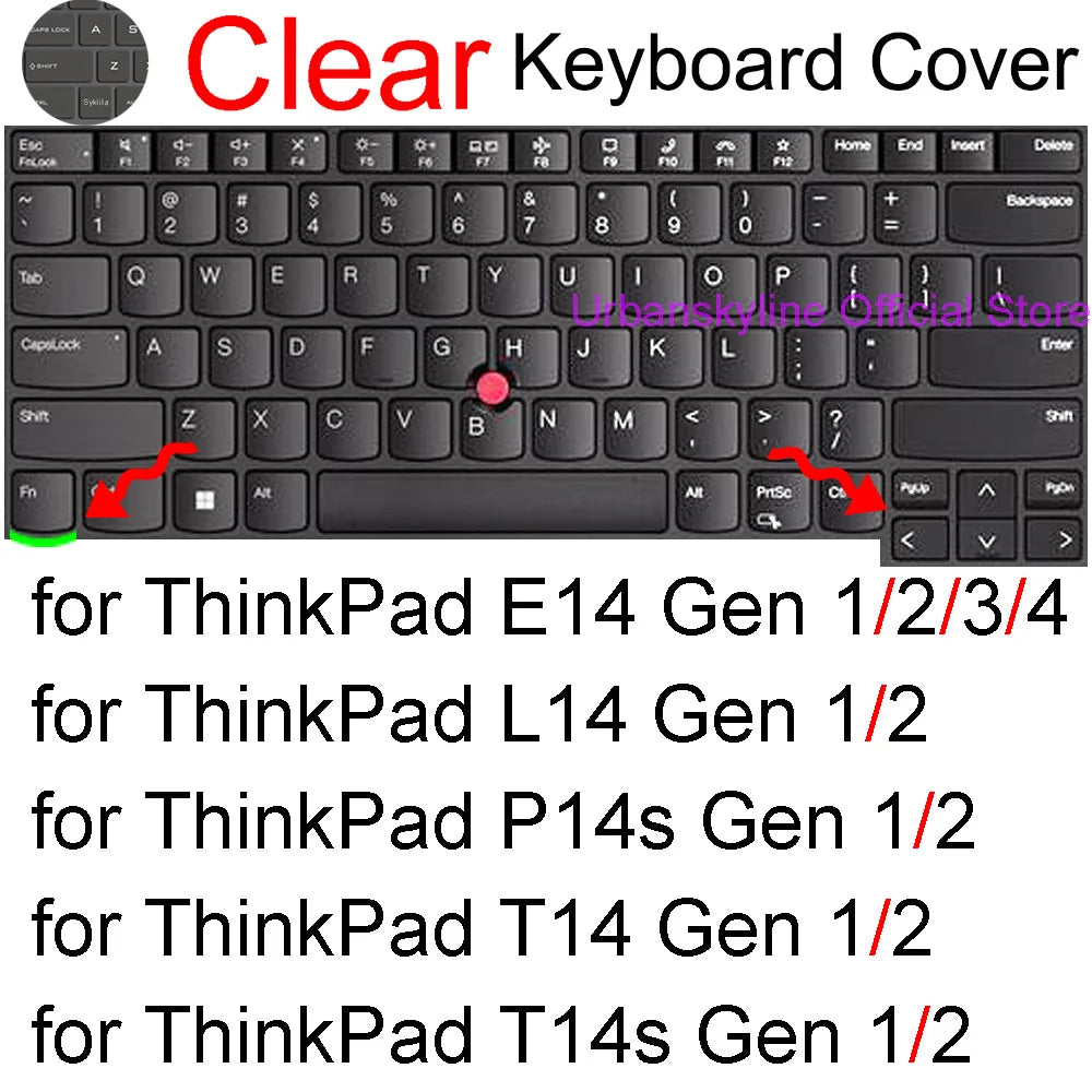 Keyboard Cover for Lenovo ThinkPad 14 X1 Carbon X1 Gen 13 12 11 10 P1 E14 L14 P14s T14 T14s P1 Silicone Protector Skin Case 2025
