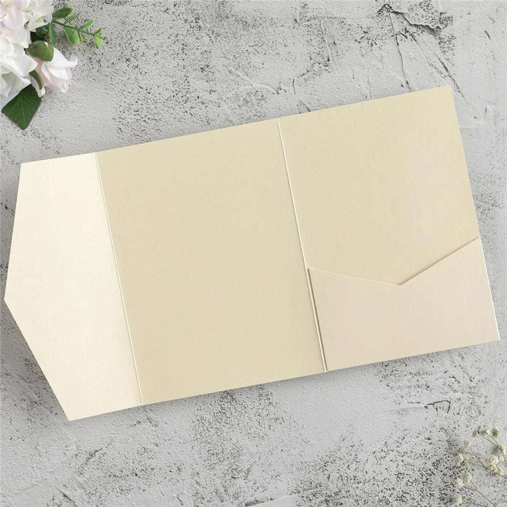 5pcs 18x13cm Pink Envelopes for Wedding Invitation Birthday Anniversary Thick Tri-Fold Envelope Greeting Card Pocket Envelope