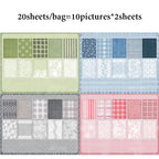 Mr.Paper 20Pcs/Pack Weave Dream Echo Series Card Stock Material Paper Vintage Plaid & Lace for Journal Scrapbook DIY Background