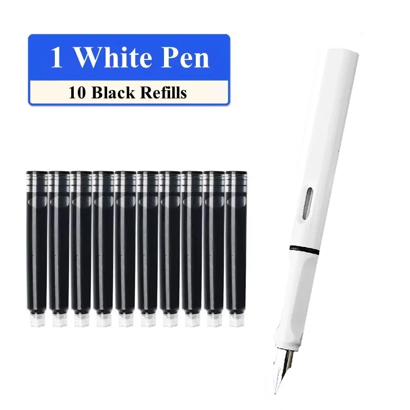 Fountain Pen Set Replaceable Ink Refill Calligraphy Multifunction Pens For Writing 0.38mm Office School Stationery Supplies