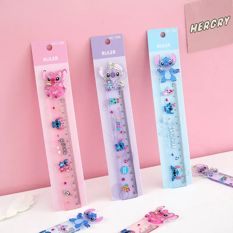 Disney Stitch Multi-functional Drawing Tools, Student Stationery Measuring Supplies, Cartoon Measuring Ruler, Folding Ruler