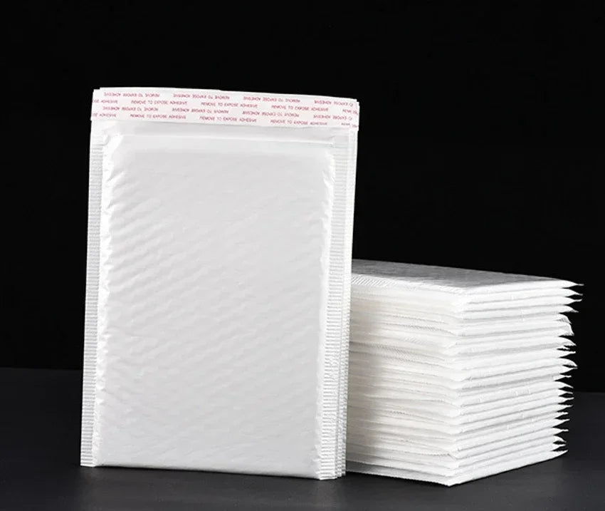 1-500PCS Poly Bubble Mailers Padded Envelopes Self Seal Bubble Lined Waterproof Cushion Shipping Enveloper Mailers White