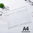 Nylon Mesh File Bag A4 A5 A6 Transparent Zipper Test Paper Information Bag Office Student Pen Bag Subject Bag Puzzle Storage Bag