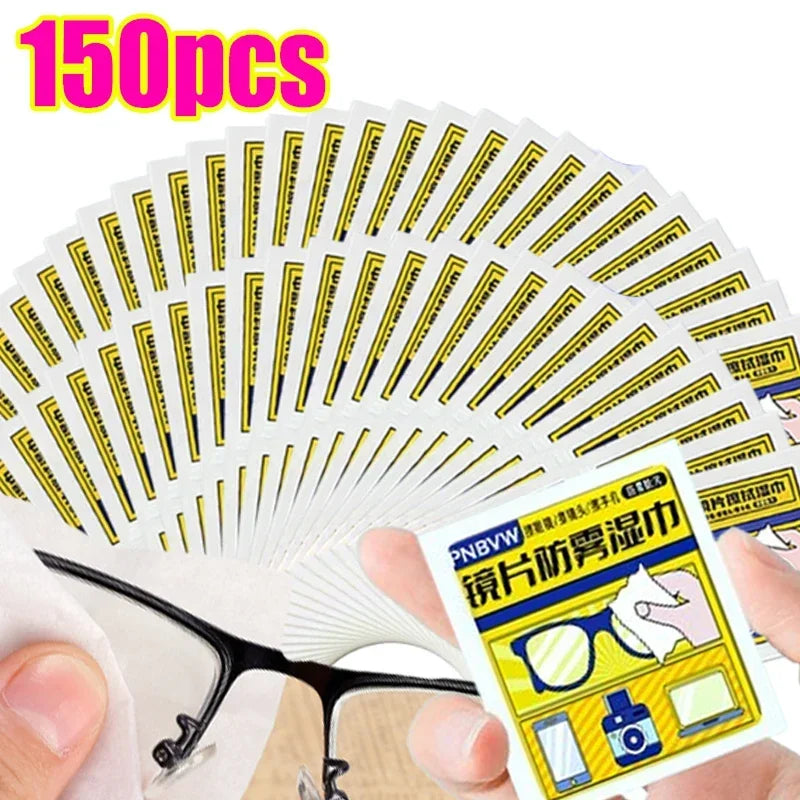 200-10Pcs/Box Glasses Cleaner Wet Wipe Disposable Anti Fog Misting Dust Remover Cleaning Lens Wipes Sunglasses Phone Screen