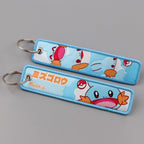 Kawaii Japanese Elf Anime Embroidery Key Fobs Key Tag Motorcycles Cars Backpack Chaveiro Keychain Fashion Keyring Friends Gifts