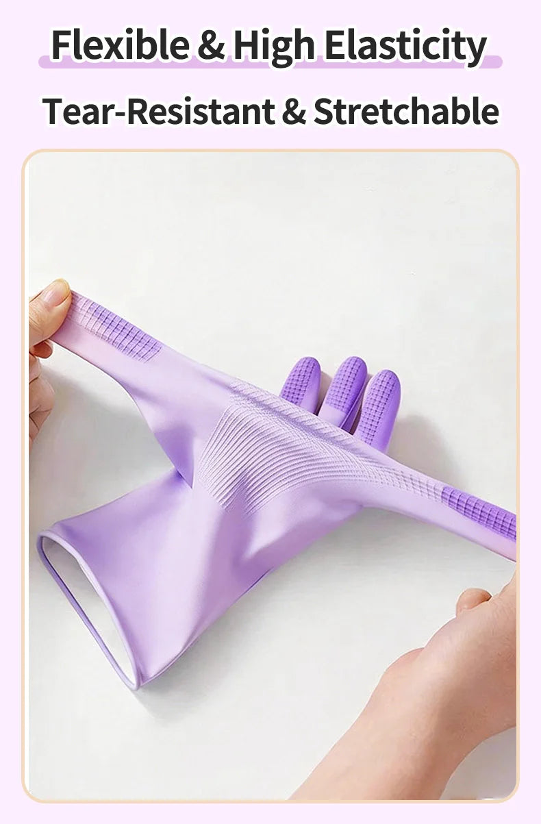 Latex Cleaning Gloves Non Slip Grip Waterproof Reusable for Dish Washing Kitchen Bathroom Household and Laundry Chores