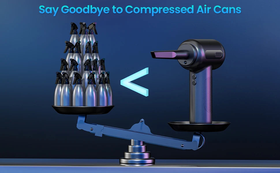 2 In 1 Compressed Air Duster Cordless Dust Blower Rechargeable Blow and Suck Vacuum Cleaner Electric For Computer Keyboard Sofa