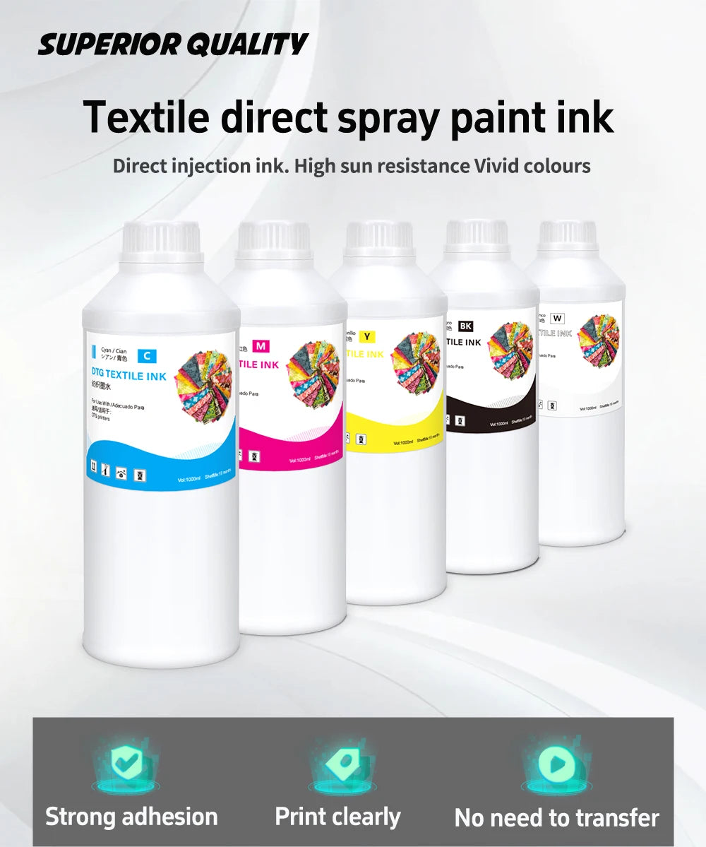 Winnerjet 1000ml GTX DTG Ink Textile Ink for Brother GTX GTX-422 PRO GTX-423 PRO GTX PRO GTX Bulk GTX PRO B Printer