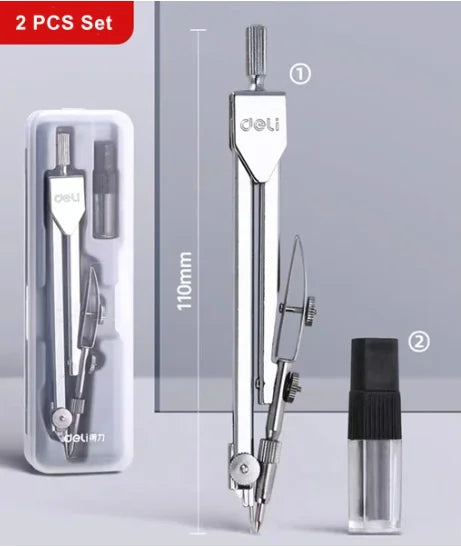 Stainless Steel Drafting Set Durable Drawing Compass Math Geometry Circles Tool School Supplies