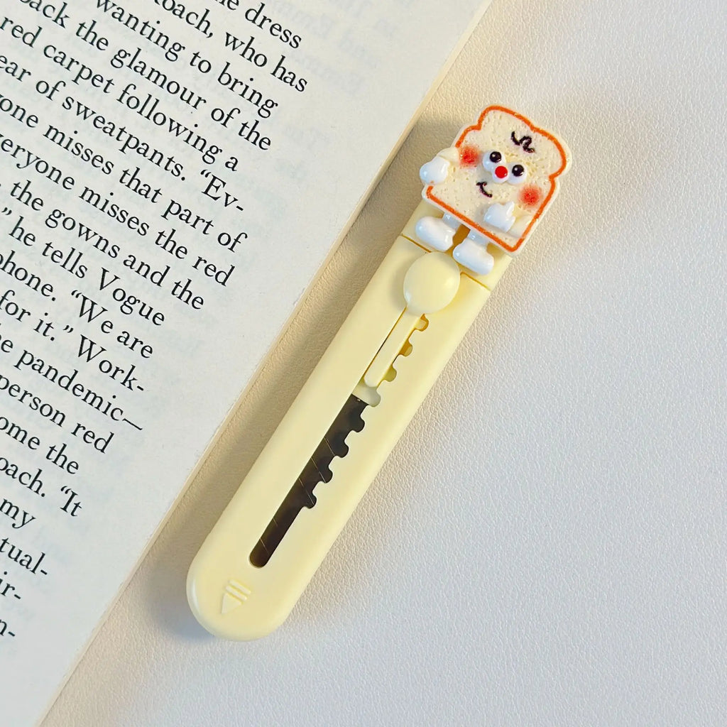 1 Pcs Cute Cartoon Alloy Mini Portalble Utility Knife Cutter Letter Envelope Opener Mail Knife School Office Supplies