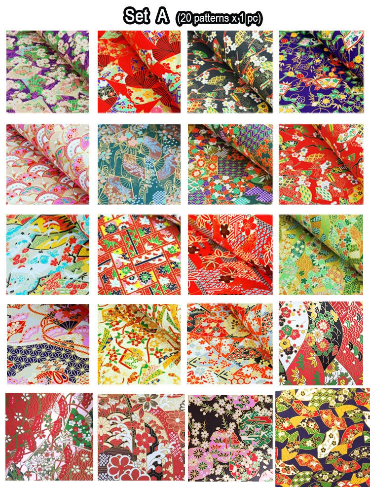 Origami Japanese Chiyogami Yunzen Paper, Hand-silk Screened Craft Paper For Gift Wrapping Box Doll Decoration 20 Sheets