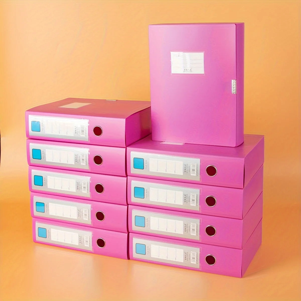 10pcs A4 Colorful File Boxes - Durable Thick Plastic Document Organizers for Contracts, Accounting Receipts & Office Supplies