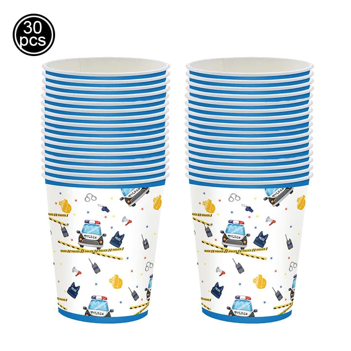Police Party Plates Napkins Police Birthday Party Tableware Set Police Officer Car Party Decorations Favors Police Theme Party