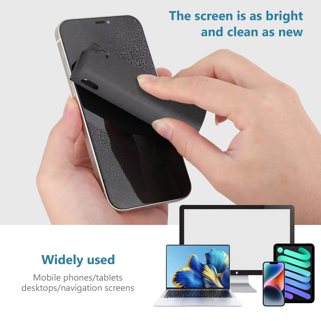 1/2/3pc 2 In 1 Screen Cleaner Spray Portable Tablet Mobile Phone Touch Screen Microfiber Cloth Dust Removal Cleaning Tool