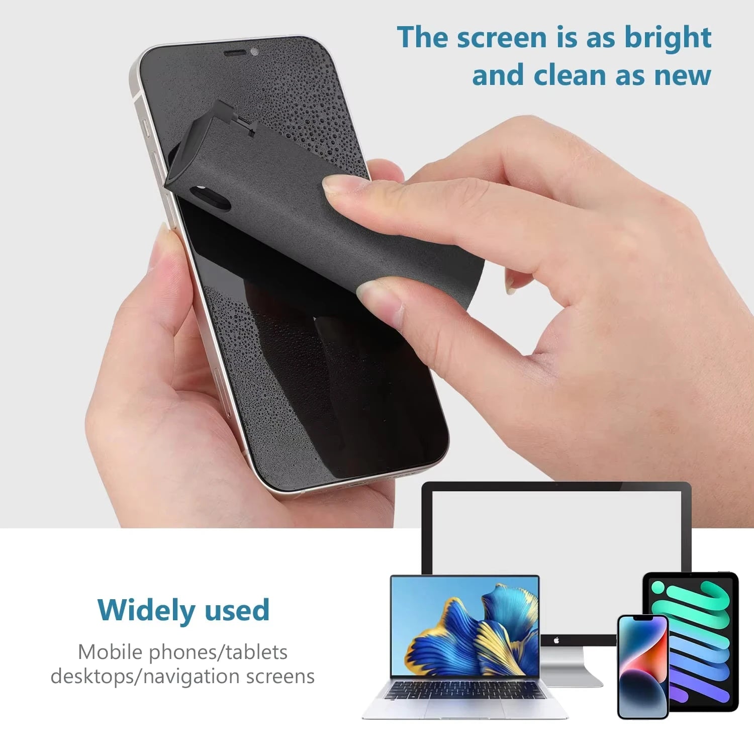 1/2/3pc 2 In 1 Screen Cleaner Spray Portable Tablet Mobile Phone Touch Screen Microfiber Cloth Dust Removal Cleaning Tool