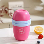 Double Layer Overnight Oats Container with Lids and Spoons Seal Breakfast Cup Milk Cup PP Large Capacity
