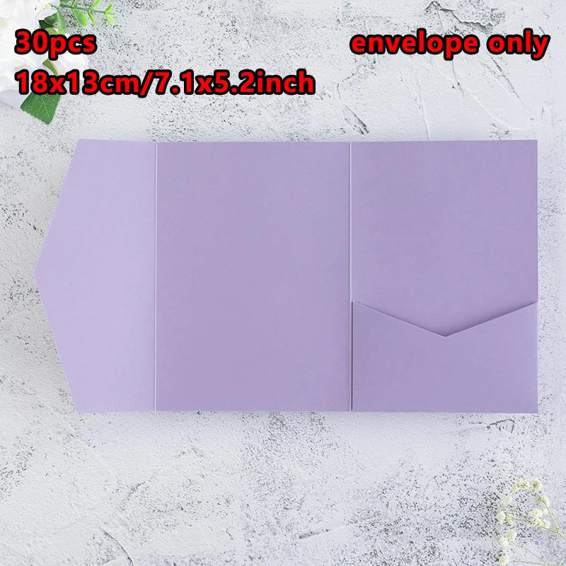 30pcs 18x13cm Green Envelopes for Wedding Invitation Small Business High-grade 250g Paper Stationery Supplies Storage Bag