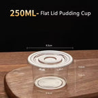 250ML Disposable Salad Cup 50/100Pcs Transparent Plastic Dessert Cups Bowls Container with Dome/Flat Lids for Ice Cream Cupcake