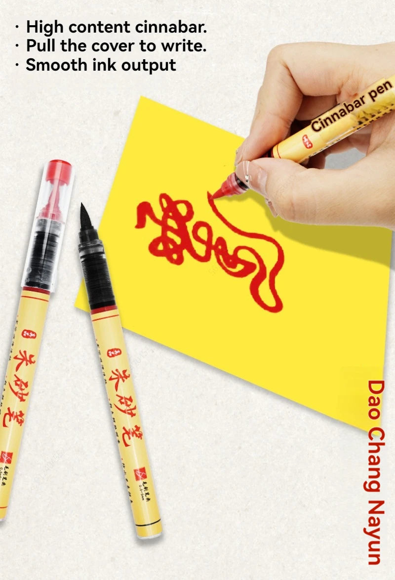 1-5pcs Writing Blessing Pen Specialist Cinnabar Brush Study Utensils Calligraphy Practice Special Learning Tools Xuan Paper Pen