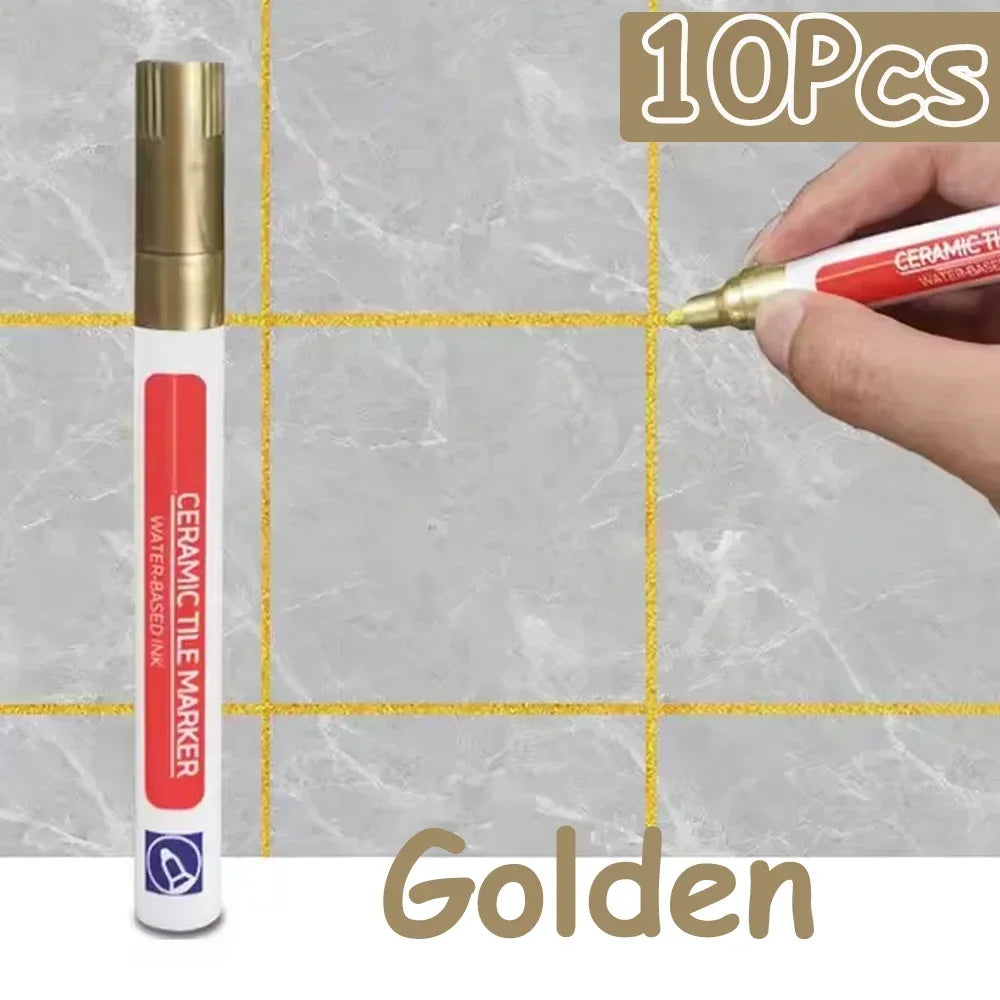 10 Colors 1/2/4/10Pcs Floor Tile Marker Pen Wall Grout Pen Waterproof for Ceramic Kitchen Bathroom Seam Paint Gap Repair Tools