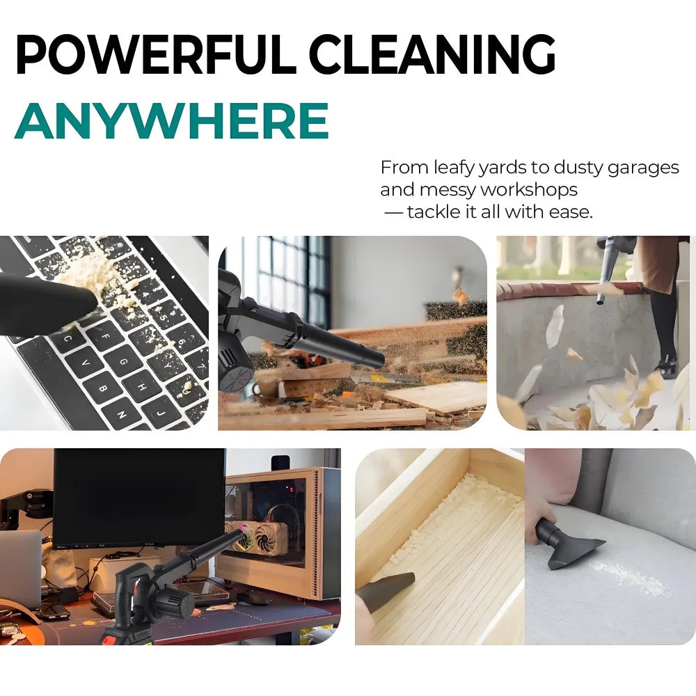 Cordless 2 in 1 Air Blower & Vacuum Cleaner, Leaf Dust Collector for Car, Computer, Garden, Compatible with Makita 18V/21V