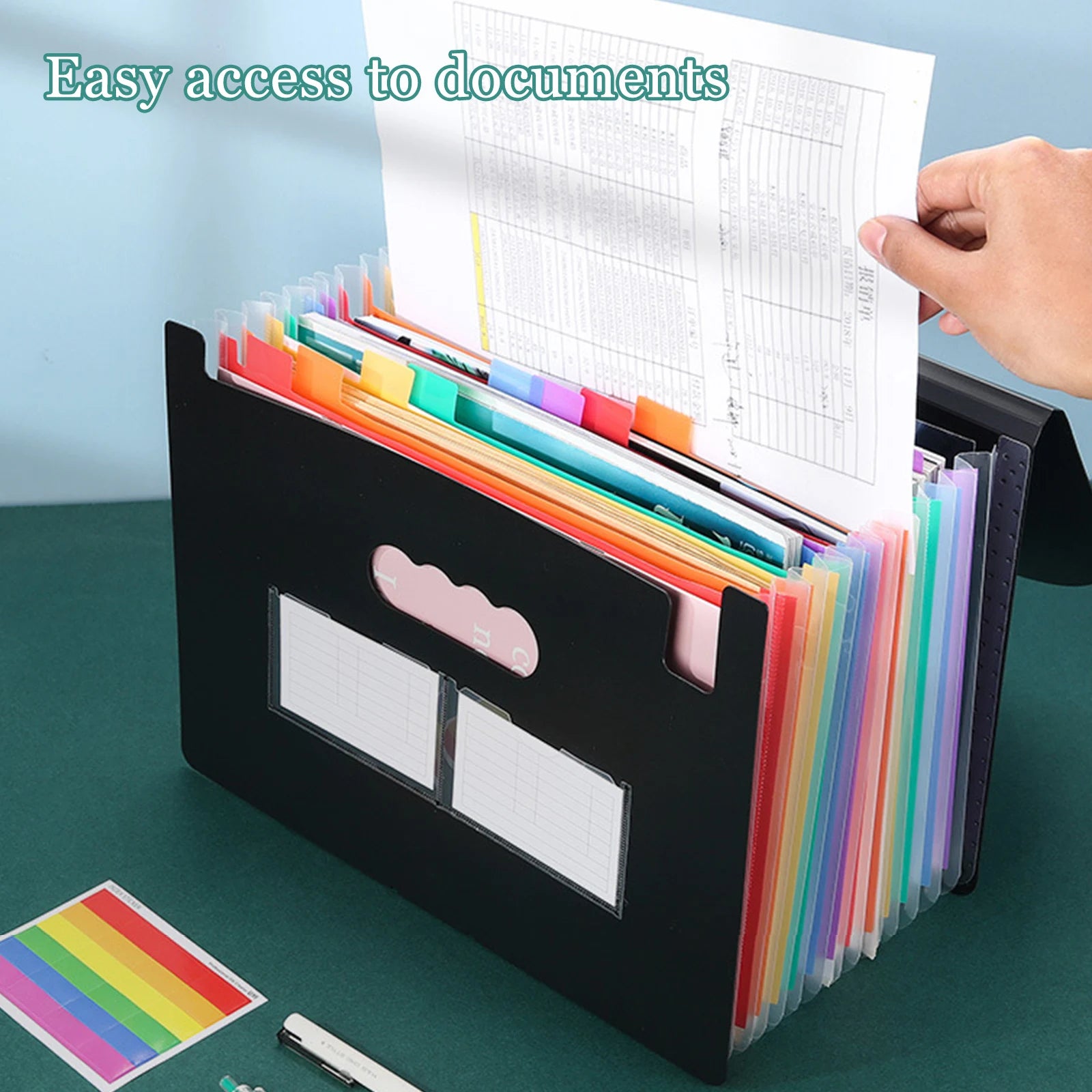 13/25 Pockets Accordian File Folder Expanding File Organizer Filing Box Multicolored Paper/Bill/Receipt/Document Holder Bag A4