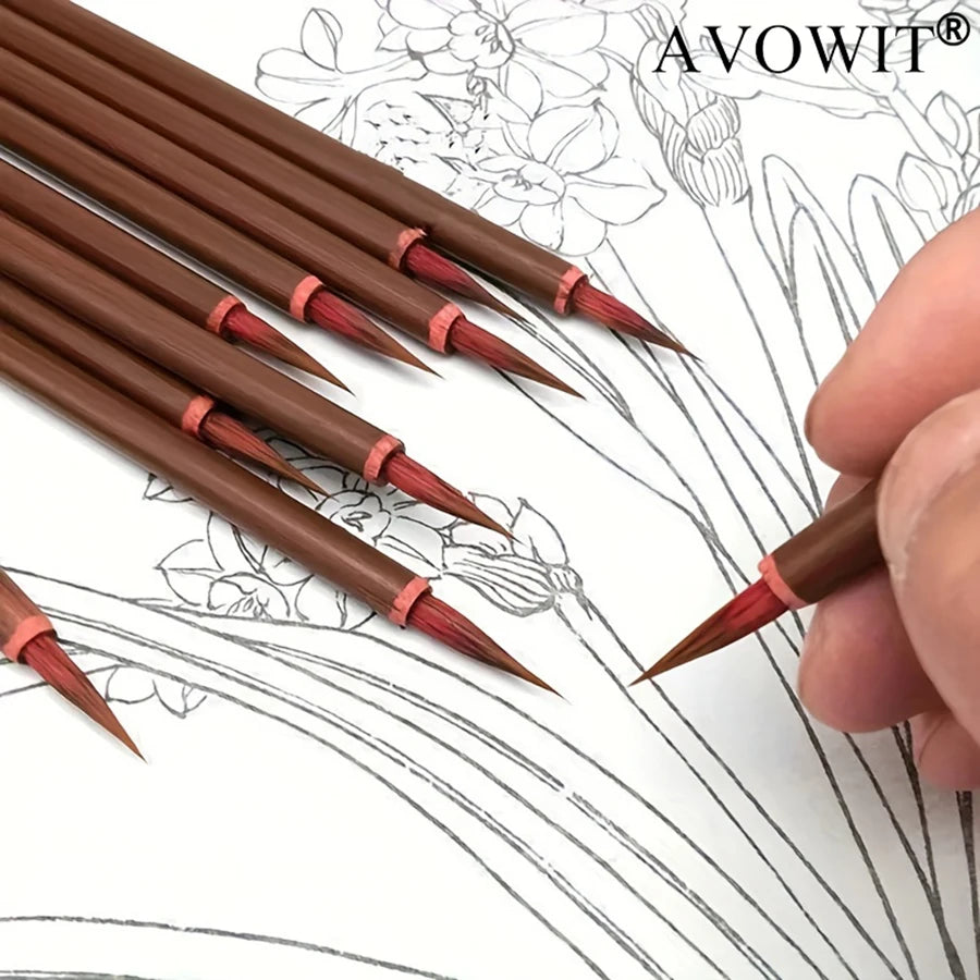 Fine Line Art Brushes, Handmade, Chinese Calligraphy and Precision Designed Digital Painting Brushes