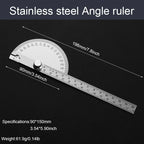 Thickened Stainless Steel Angle Gauge Measuring Angle Protractor Large Carpenter's Protractor Angle Gauge Angle Gauge