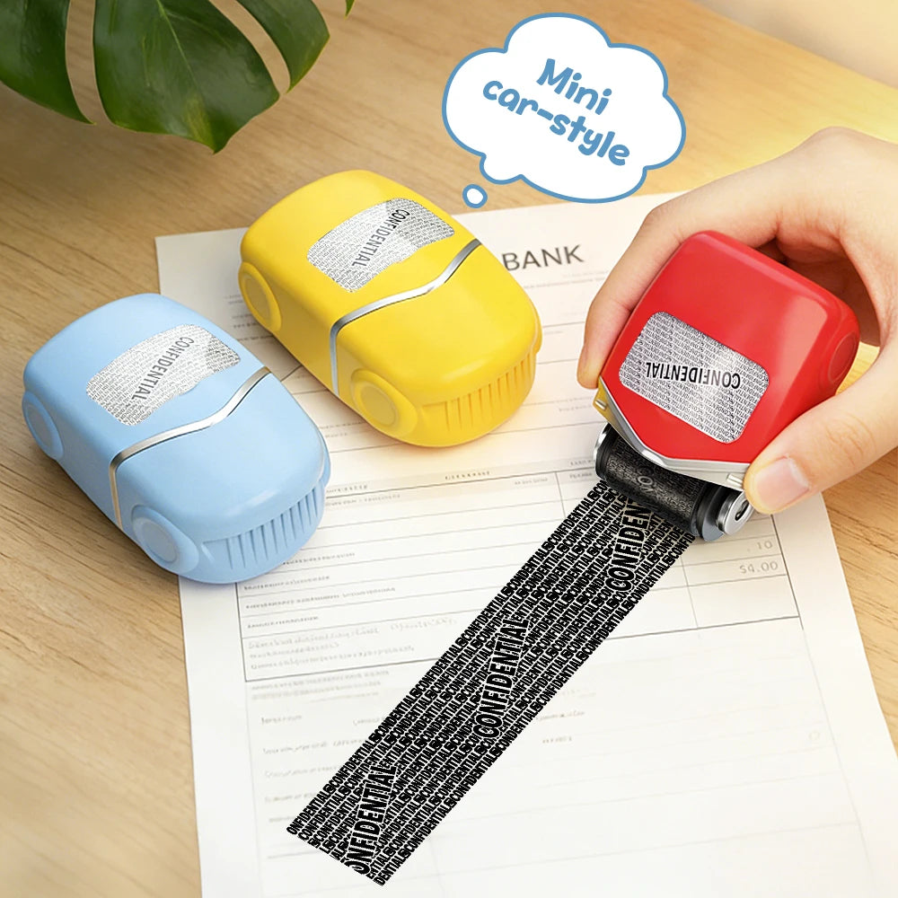 Car Styling Identity Theft Protection Roller Stamp • Confidential Roller Stamp • Easy Coverage for Personal Information Anti-Lea