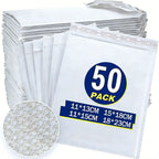 10-50Pcs White Kraft Bubble Mailers Self-Sealing Storage Paper Envelope Waterproof Cushioned Padded Foam Shipping Packaging Bags