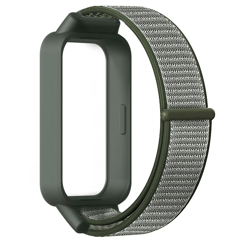 Strap+PC Case for Xiaomi mi band 9 active accessories sports Nyon bracelet correa+Protective Bumper shell Cover for Redmi band 3
