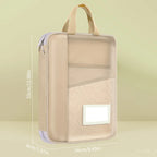 HUAJIE A4 file bag, transparent large-open file bag, zippered large-capacity document storage bag, handbag, student book bag, tutoring bag, exam paper bag, mesh subject classification bag, homework bag, study bag