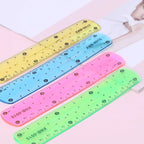 15cm Multicolor Flexible Soft Ruler Transparent Stationery Measuring Drawing Tool Teacher Educational Classroom Props QXNF