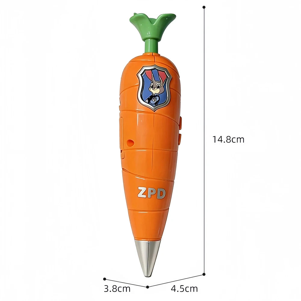  Disney Zootopia Trendy Judy Carrot-Shaped 2-in-1 Voice Recorder Pen& Gary Pen Snake Writing  Serum Pen Peripherl New Year Gift