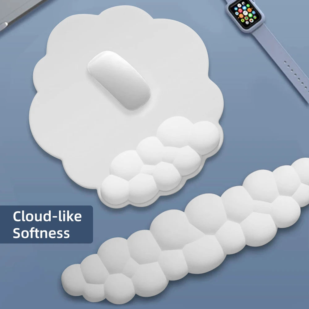 Keyboard Cloud Wrist Rest Pad Anti-Slip Desk Mat Memory Foam Palm Rest Ergonomic Mouse Pad Typing Wrist Rest for Office