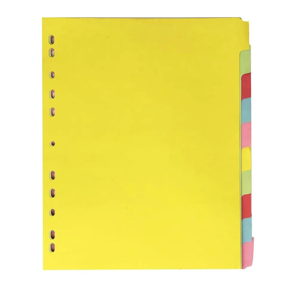 12Pcs Colored Tab Dividers A4 Size 11 Holes Index Classified Labels for Notebooks Files Books Planners Reports Presentations